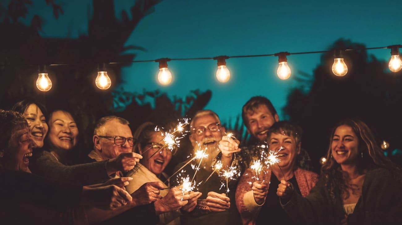 Family celebrating