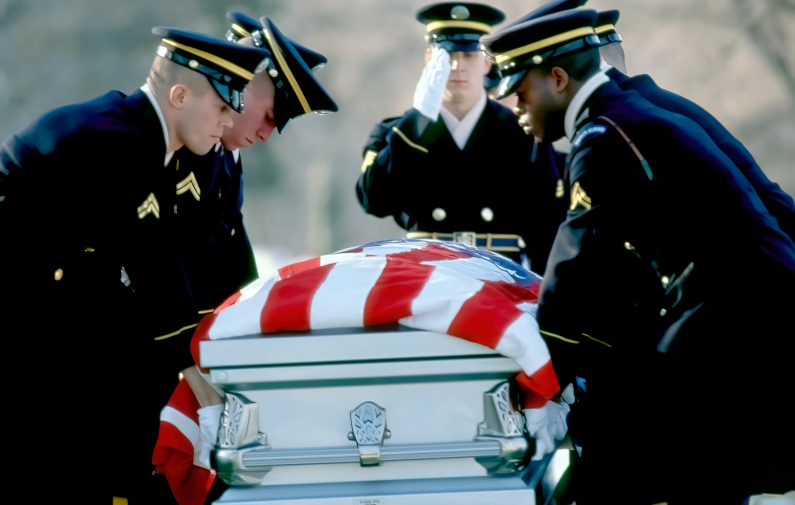 Military pallbearers at Arlington National Cemetery