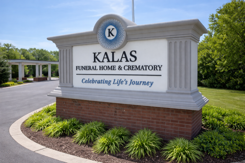 Kalas Funeral Home and Crematory sign